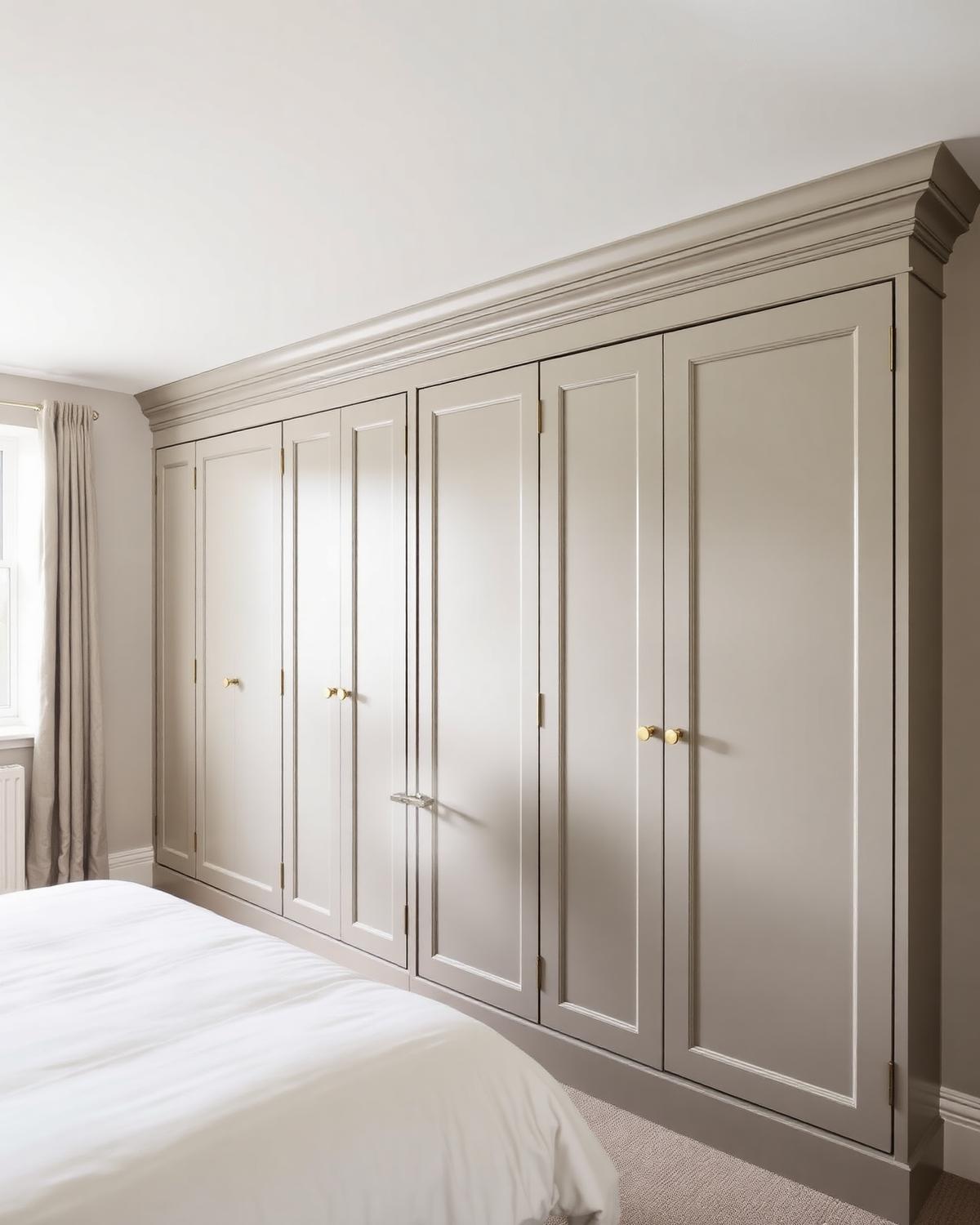 Fitted bedroom wardrobes in painted timber